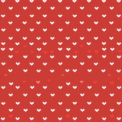 Valentine Pattern with Small Hearts on Red Background - Romantic Design for February 14th