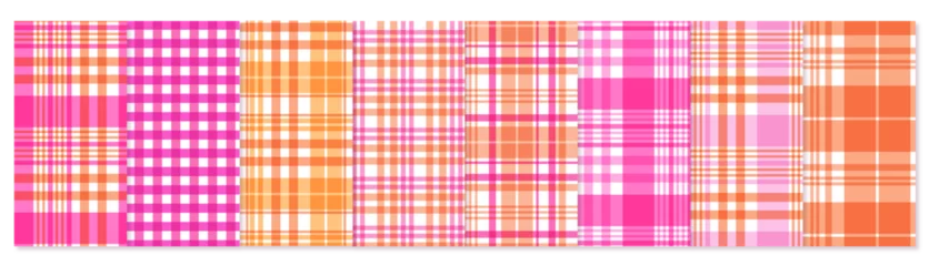 Fototapete Der Raum Muster  pink orange plaid pattern seamles cute vibrant color  © Diana Bedoya