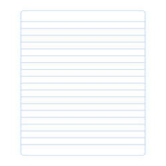 Blank lined sheet page of diary or notebook note paper vector template
