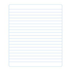 Blank lined sheet page of diary or notebook note paper vector template