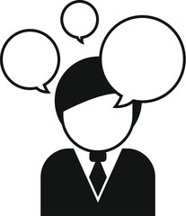 Business communication concept icon with speech bubbles, dialogue, and discussion for exchanging ideas in a professional corporate setting