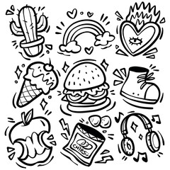 Miscellaneous Doodle hand drawn miscellaneous doodle illustration