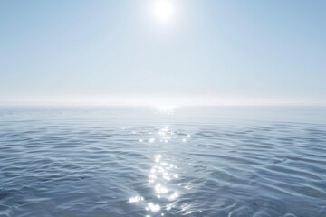 Obraz premium Sea with a sun shining over it