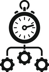 Efficiency and organization, time management concept icon with gears, stopwatch, vector, and productivity symbols for effective workflow control and performance optimization in modern life