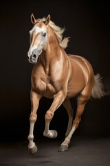 Obraz premium Running horse with a streamed mane