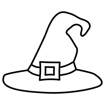 black witch hat outline clip art preview