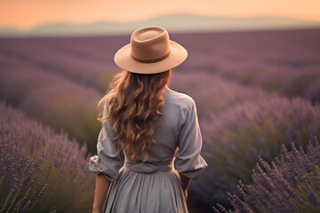 Cottagecore Dream: Woman Amidst Lavender Fields