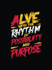 A striking tshirt design with bold distressed graffiti text in vibrant colors exuding urban vector