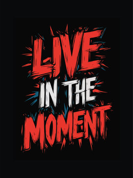 A striking tshirt design with bold distressed graffiti text in vibrant colors exuding urban vector