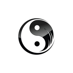 Silhouette Yin Yang icon symbol for element design