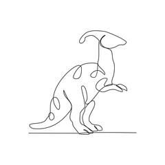 One continuous line drawing of Dinosaurs vector illustration. Dinosaurs animal themes in simple continuous line design vector concept. Dinosaurs were a diverse group of reptiles that ruled the Earth.