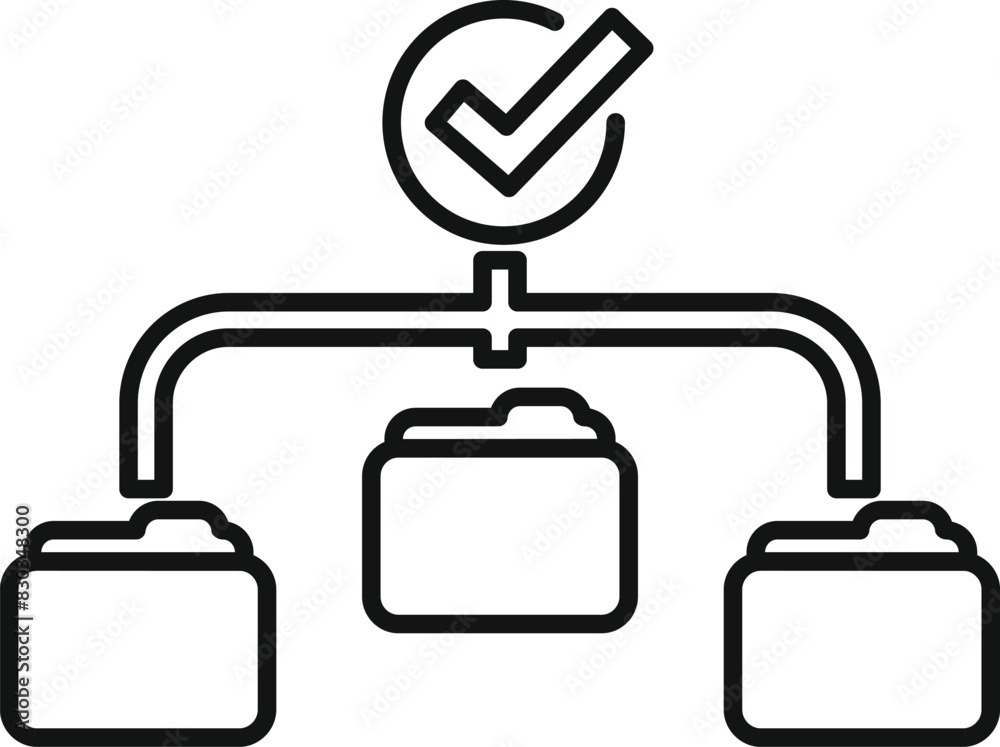 Poster vector icon of workflow optimization for business management process and efficiency improvement with