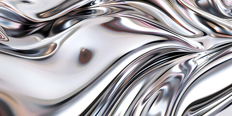 abstract liquid metal waves, ai generated.	