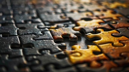 A jigsaw puzzle with one piece being placed, symbolizing assistance in completing a task