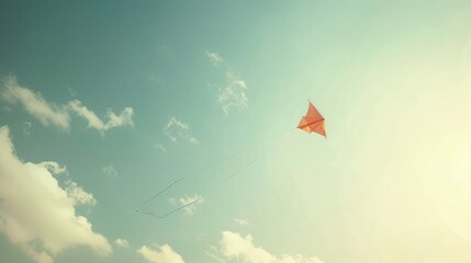 A kite flying high in a clear sky, illustrating the playful and uplifting nature of freedom