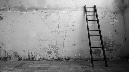 A ladder propped against a tall wall, representing help in reaching new heights