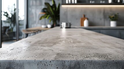 Close-up of a concrete countertop, concept of realistic modern interior design