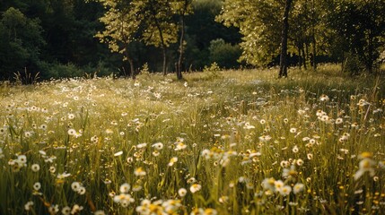 Obraz premium A meadow with wildflowers in bloom, symbolizing the beauty and vibrancy of freedom