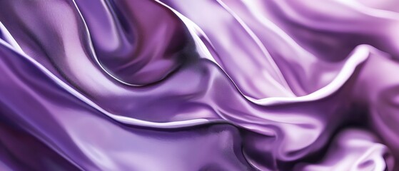 Obraz premium Waves of abstract layered curves in light purple zinc color, abstract background banner