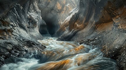 A river flowing through a canyon, representing the power and persistence of freedom