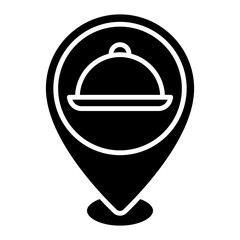 Illustration of Restaurant Location design Glyph Icon