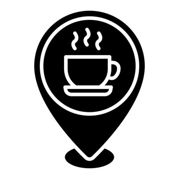 Illustration of Coffee Shop Location design Glyph Icon
