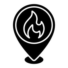 Illustration of Firefighter Location design Glyph Icon