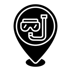 Illustration of Diving Spot Location design Glyph Icon