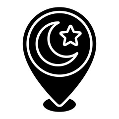 Illustration of Islamic Center Location design Glyph Icon
