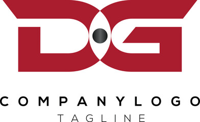 DG logo design vector initial red and black
