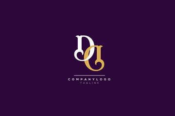 dd logo design vector luxury premium icon initial letter with purple and golden
