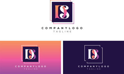 DS SD D S letter alphabet abstract initial letter logo design vector template
