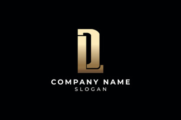 Abstract letter DL and LD logo. This logo icon creatively incorporates an abstract shape.