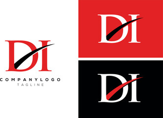 initial letter di lowercase logo icon design for brand Modern style illustration alphabet letters