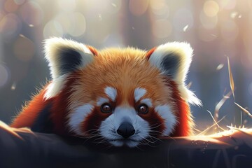cute red panda portrait illustration - Powered by Adobe