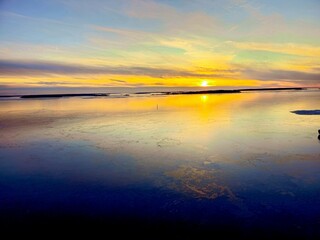 Sunset over the lake