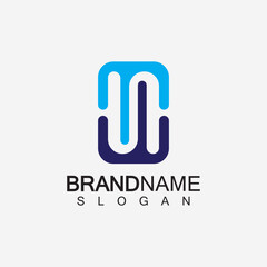 MW Logo or WM Logo. Creative letter MW or WM monogram logo template.