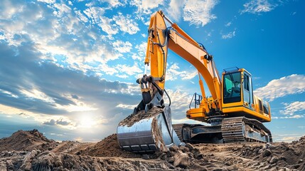 a excavator digging in the field
