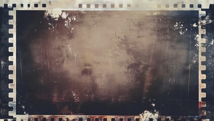 Blank Film Negative with White Grunge Texture, Vintage and Distressed Artistic Design