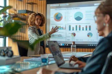 Diverse Business Presentation with Growth Statistics