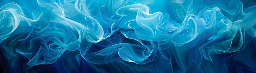 Obraz premium A vibrant blue background with swirling, cloud-like shapes in different shades of blue