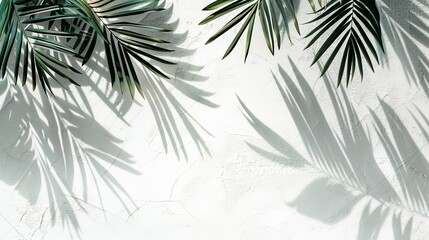Palm leaf shadows on pink wall, Background for product advertisement, Summer tropical travel beach with minimal concept, Banner with copy space, generative ai