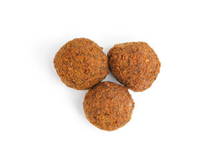 Delicious falafel balls on white background