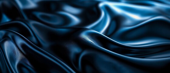 Obraz premium Waves of abstract layered curves in blue zinc color, abstract background banner