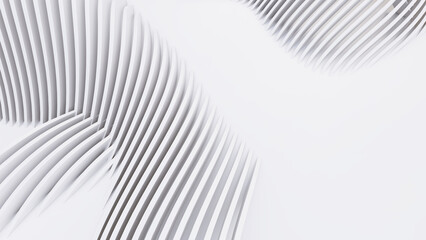 Abstract Curved Shapes. White Circular Background.