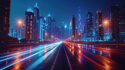 Fototapeta premium Florida Night Air building, with a digital system