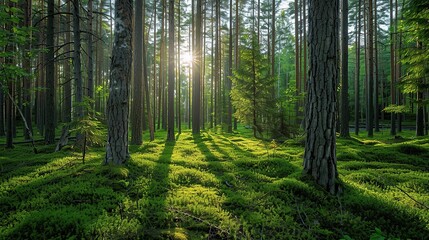 Obraz premium sunlight penetrates the wood