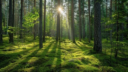 Obraz premium sunlight penetrates the wood