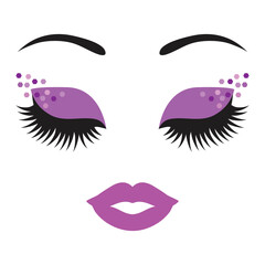 Cartoon fashion woman  face vector cartoon illustration