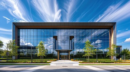 Fototapeta premium Stunning commercial building with brilliant sky